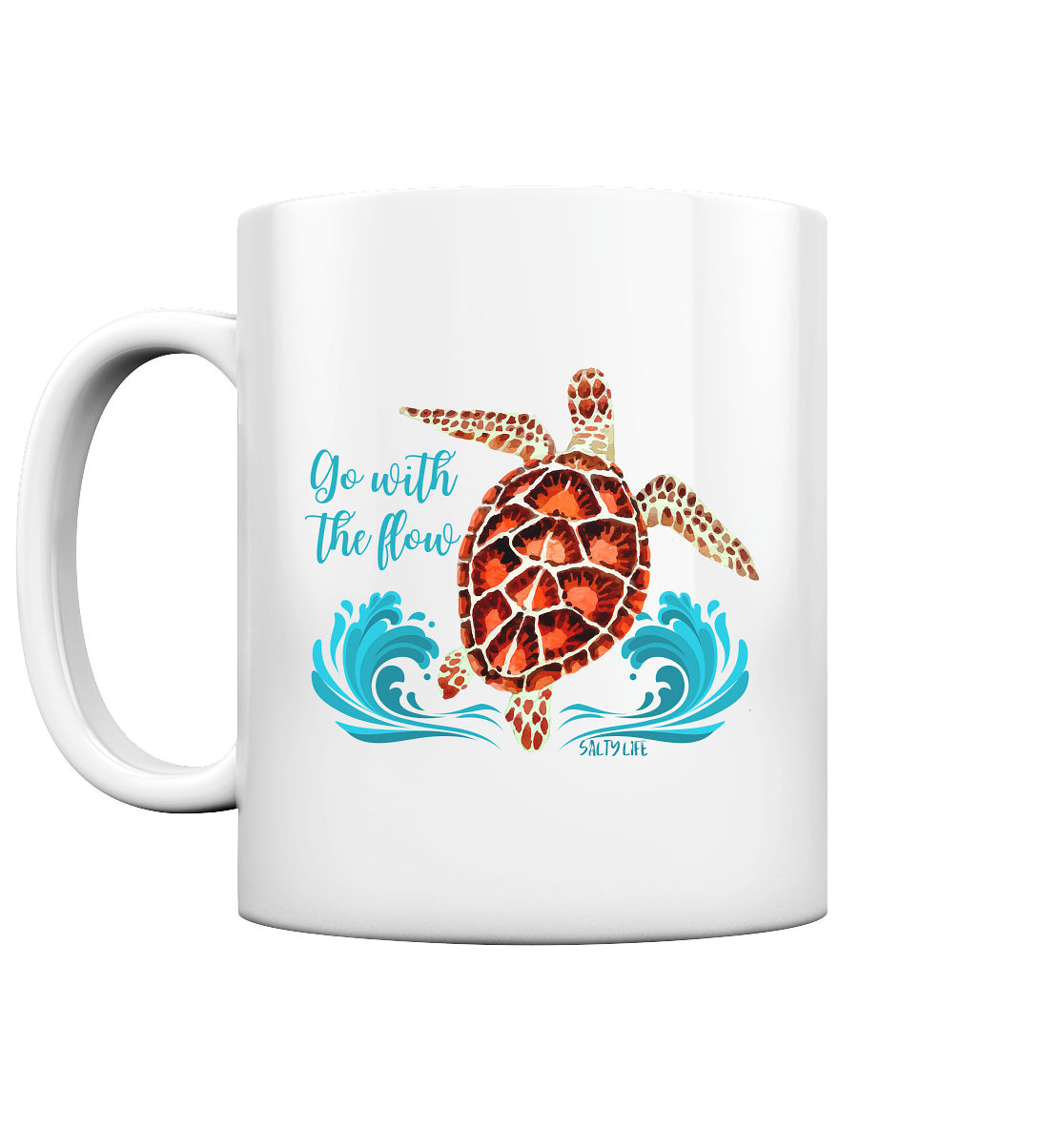 Turtle - Go with the flow  - Tasse glossy