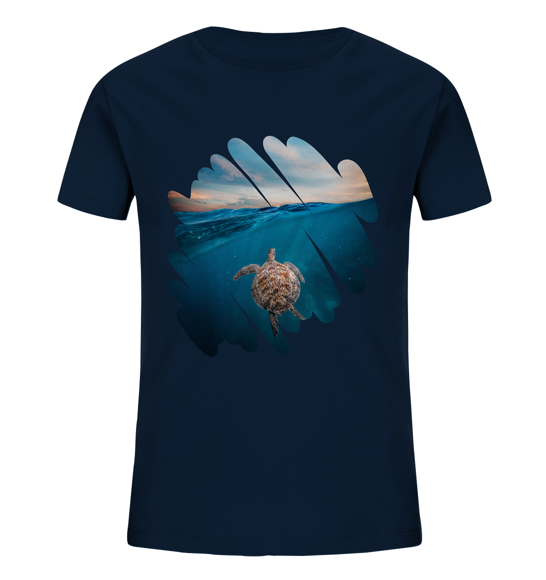 Sea Turtle and Sunrise  - Kids Organic Shirt