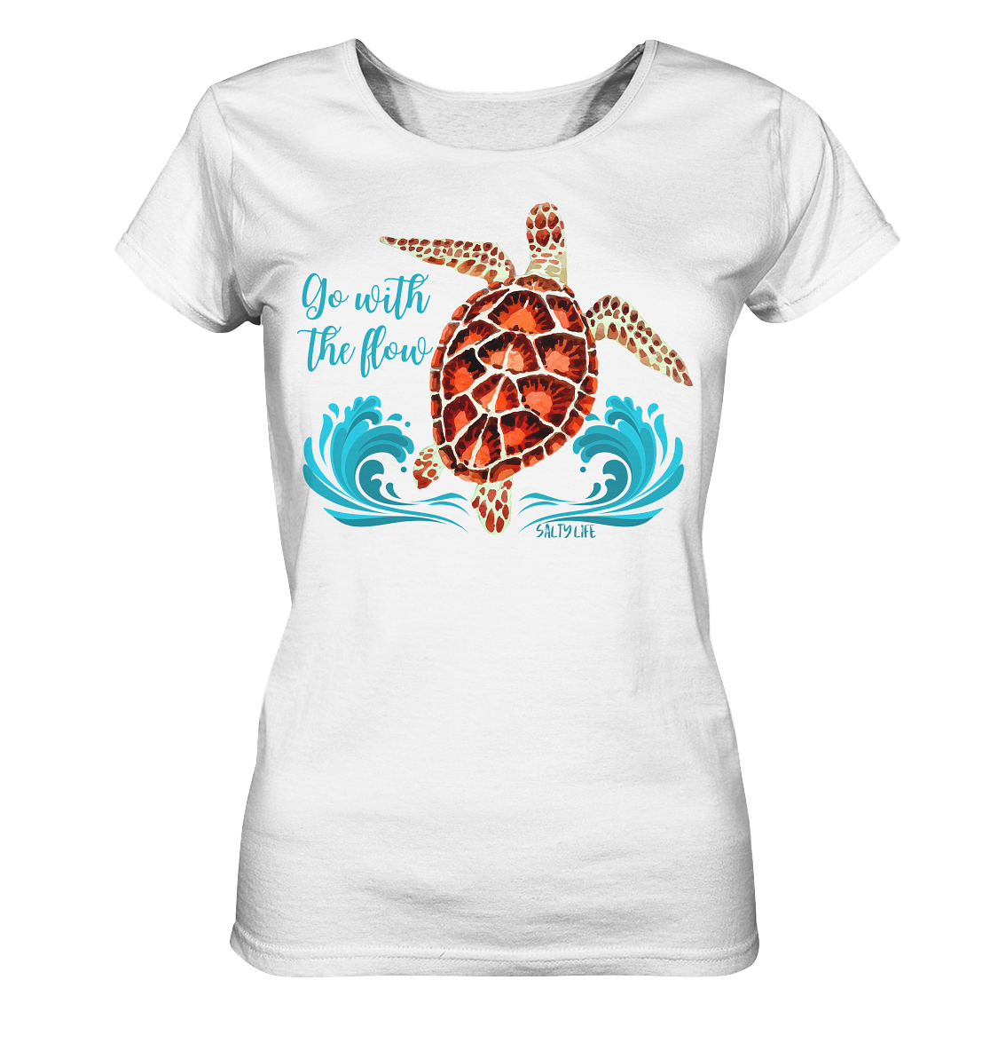 Turtle - Go with the flow  - Ladies Organic Shirt