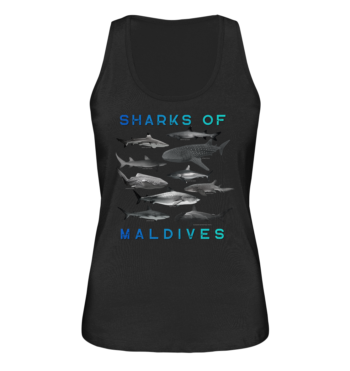 Salty Life "Sharks of Maldives" - Ladies Organic Tank-Top
