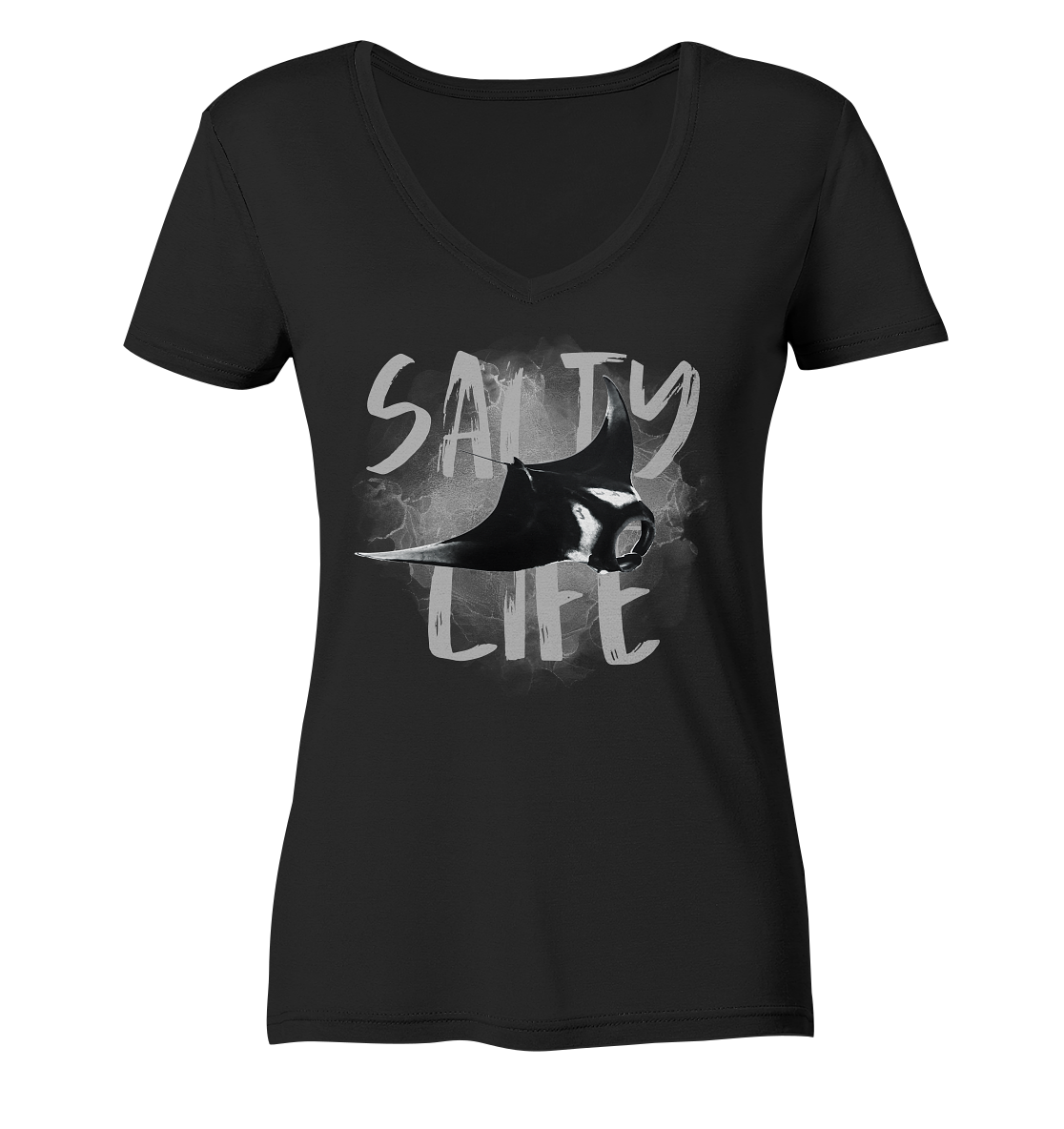 Salty Life "Manta"  - Ladies Organic V-Neck Shirt