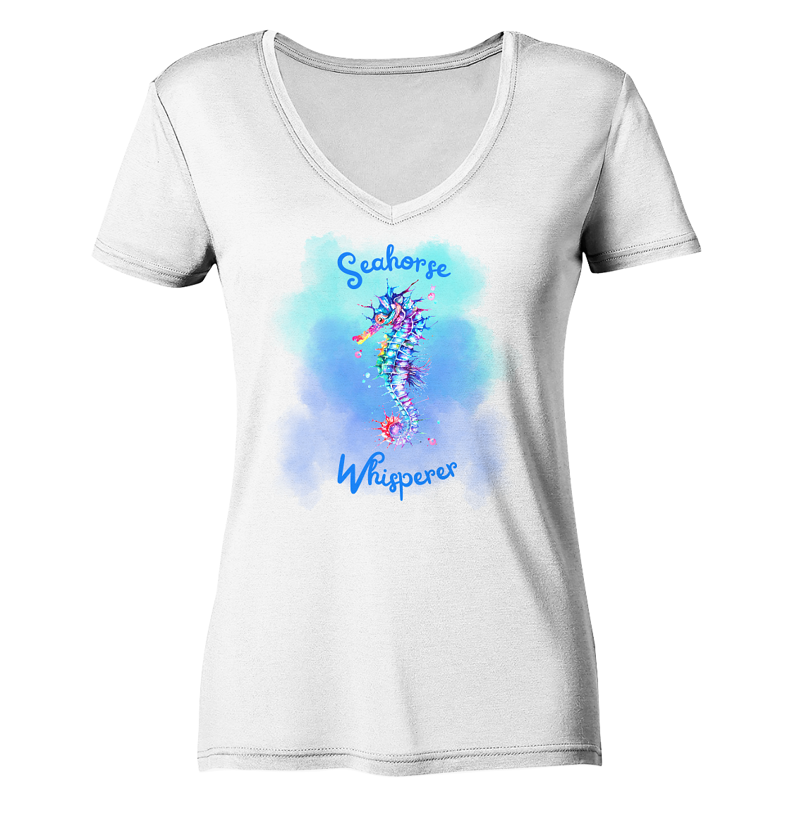 Seahorse Whisperer  - Ladies Organic V-Neck Shirt