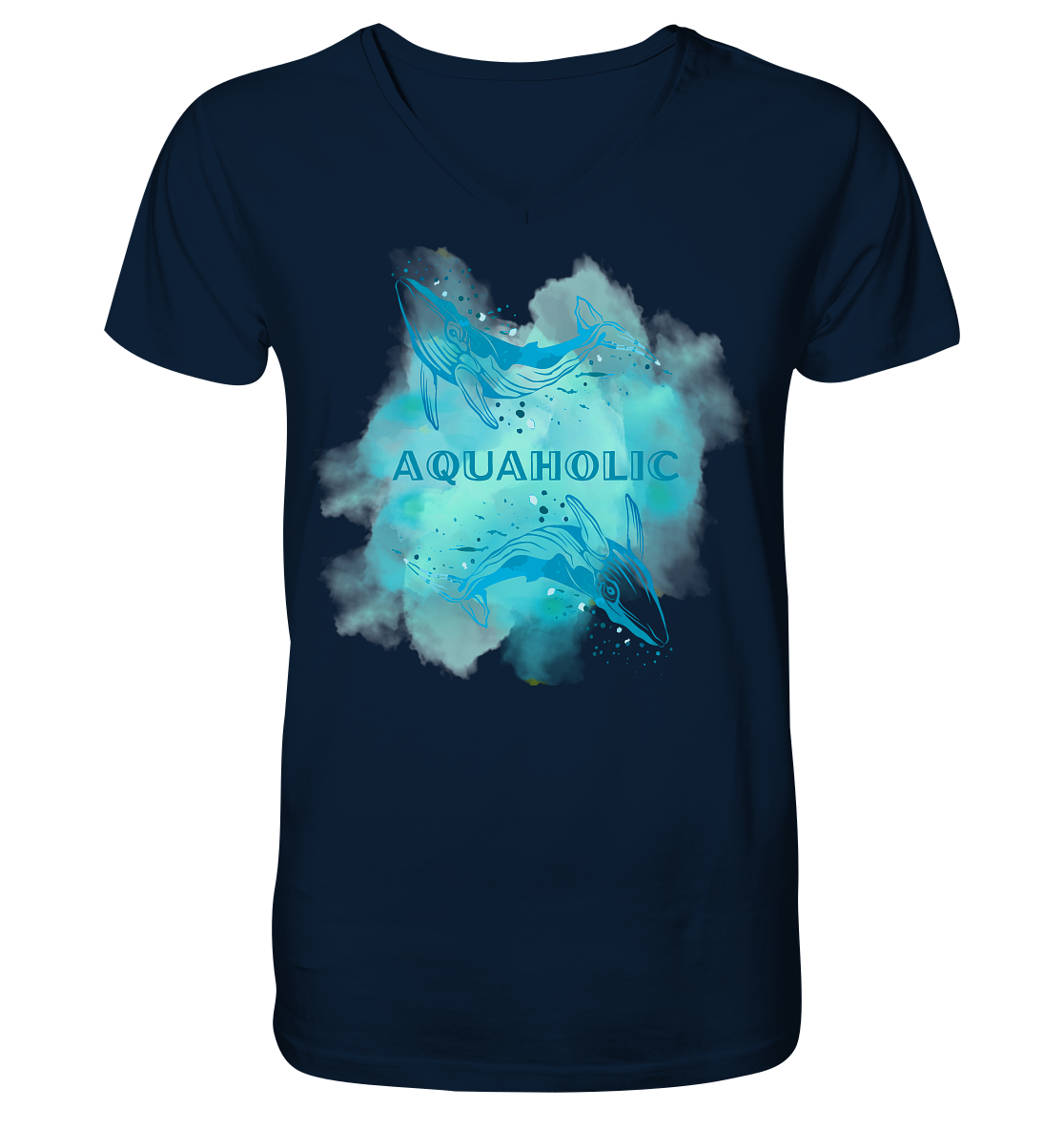 Aquaholic  - Mens Organic V-Neck Shirt
