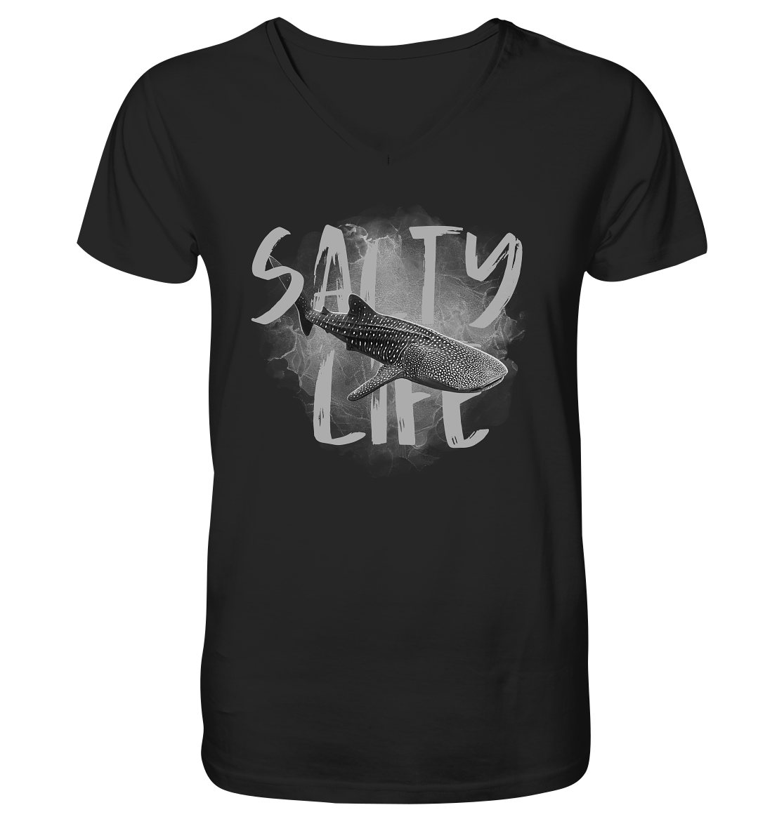 Salty Life "Whale Shark" - Mens Organic V-Neck Shirt