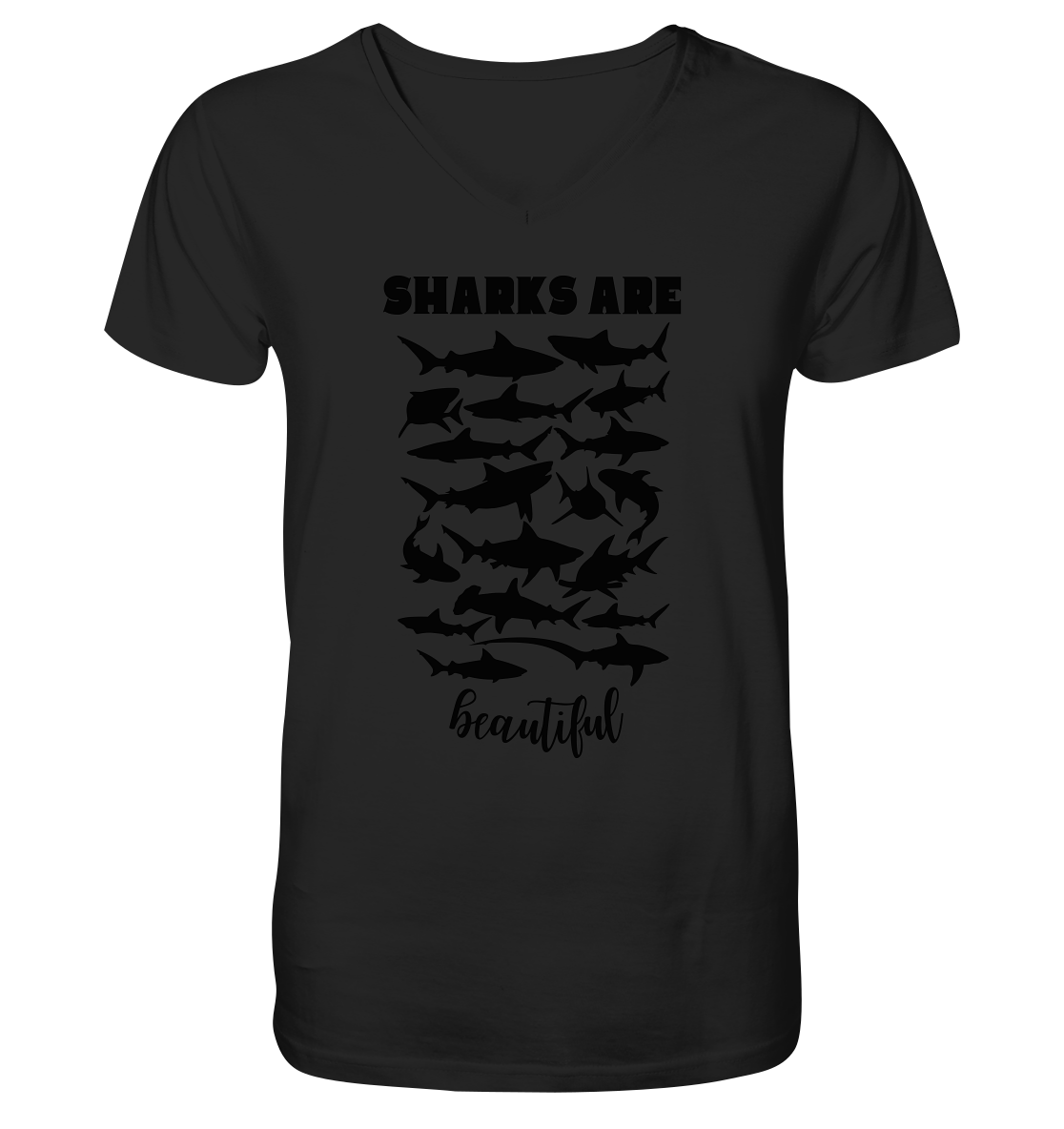 Sharks are beautiful - Mens Organic V-Neck Shirt