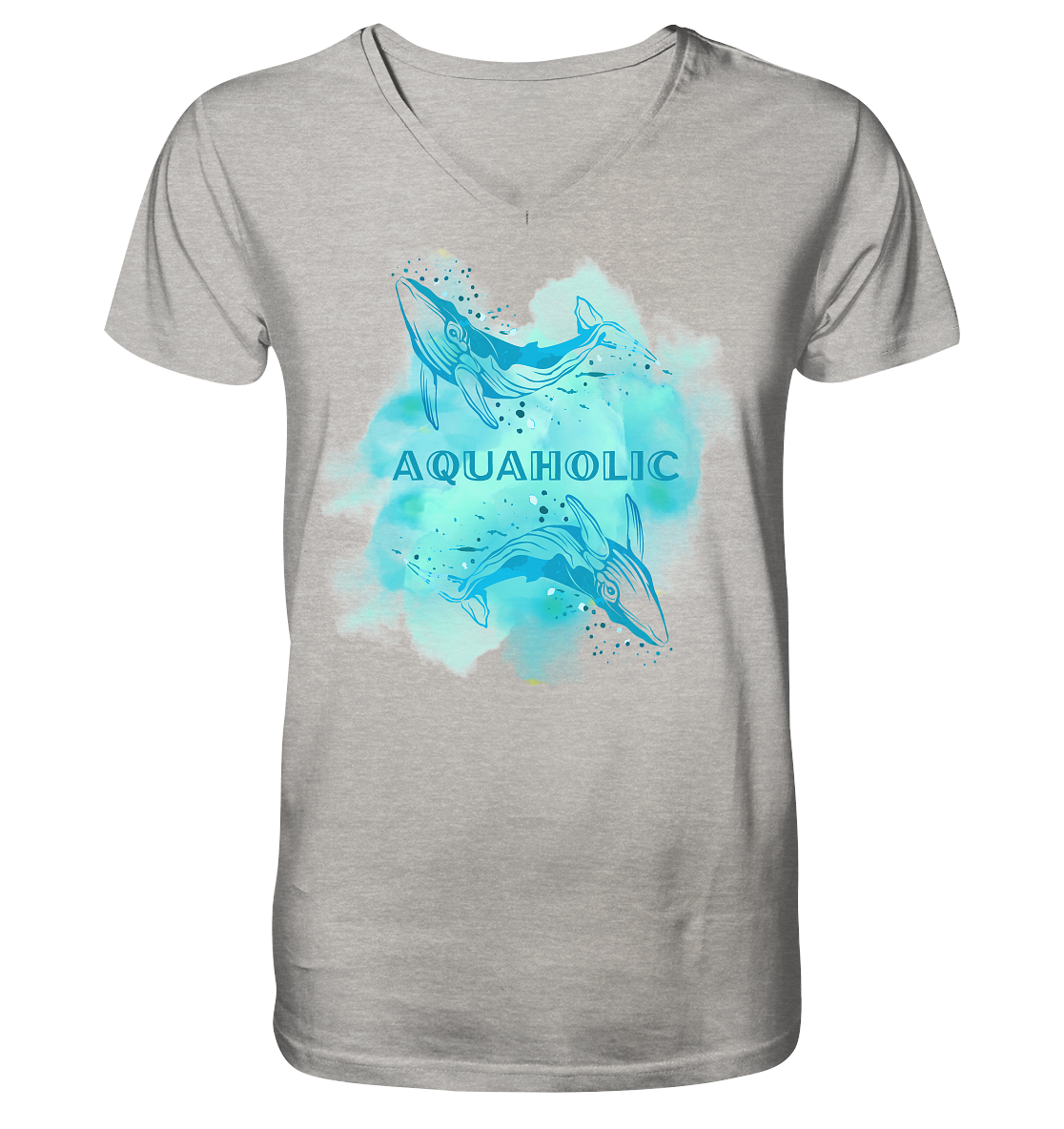 Aquaholic  - Mens Organic V-Neck Shirt